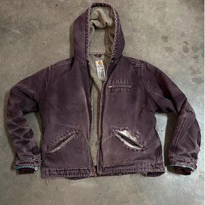 Distressed Carhartt For Women Purple WJ141 Jacket Size XL